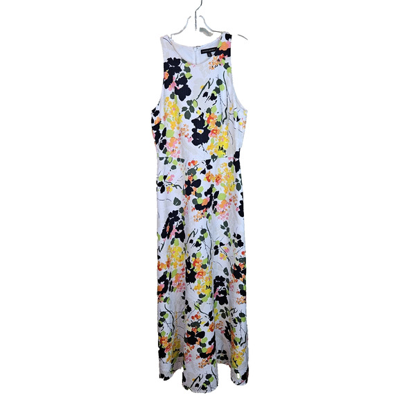 Banana Republic Floral Maxi Dress Sleeveless Silky Garden Party Long Art Size 6 - Picture 6 of 16